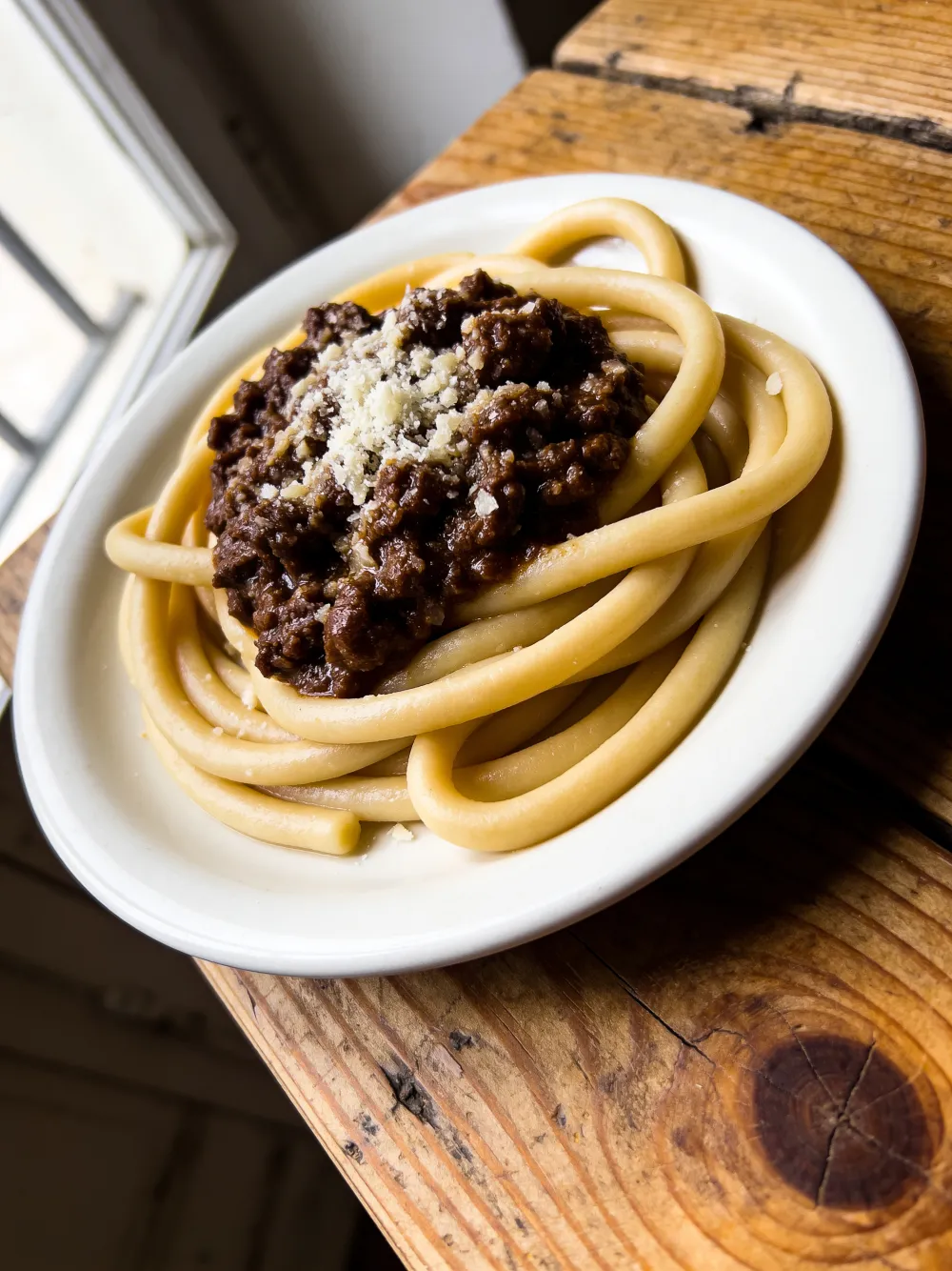 Pici tirati a mano al ragù
